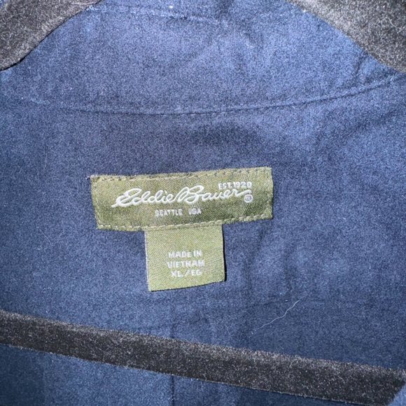 Eddie Bauer Navy Cotton Button Down Shirt - Size XL - Picture 2 of 6